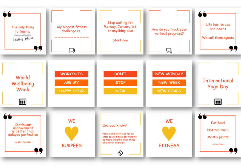 Example Fitness Social Media Posts